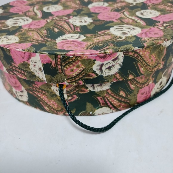Vintage Oval Floral Lidded Trinket Treasure Box 8 X 7 X 3 Pink White CottageCore - Picture 5 of 11